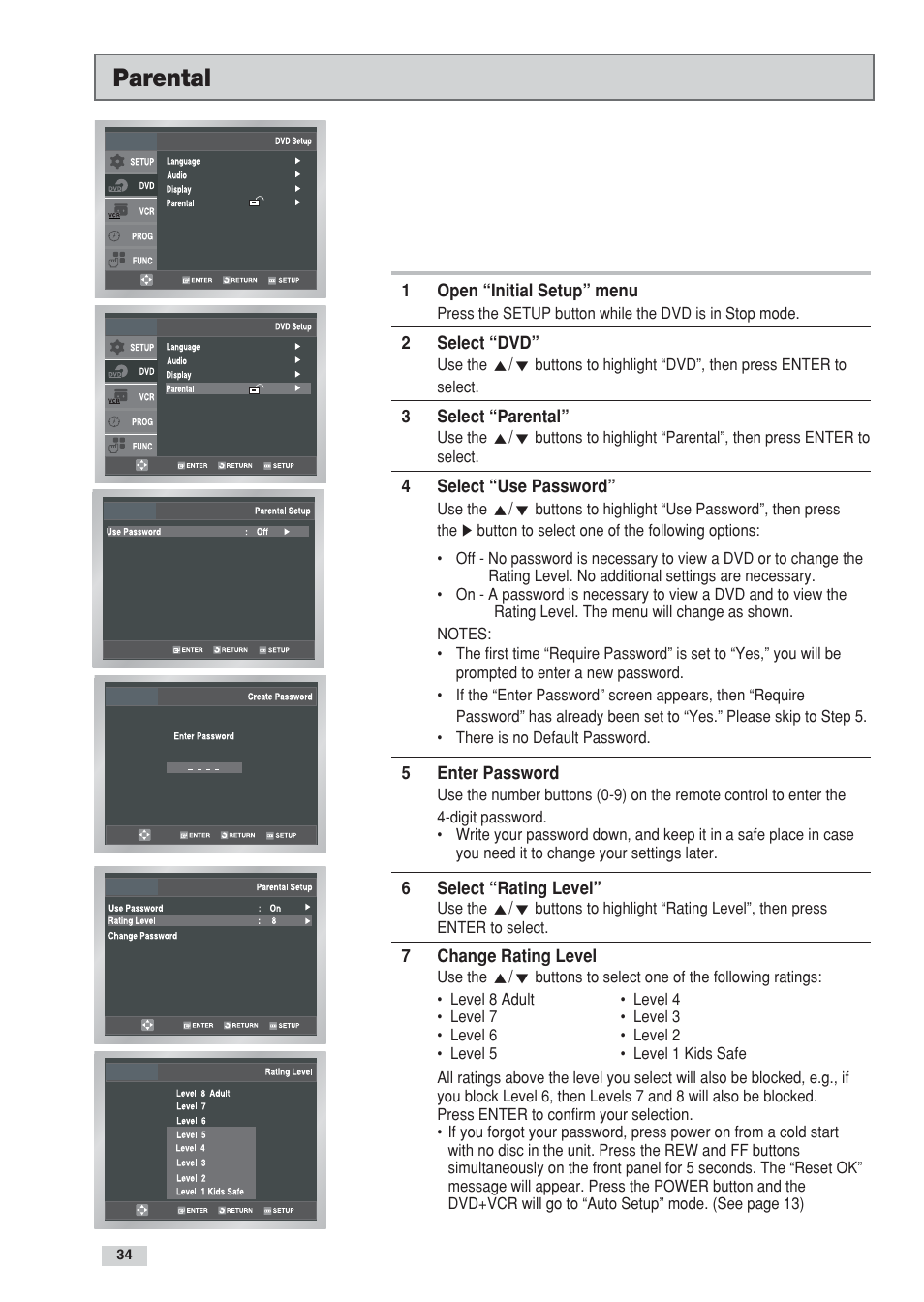 Parental | Go-Video DV2130 User Manual | Page 34 / 66