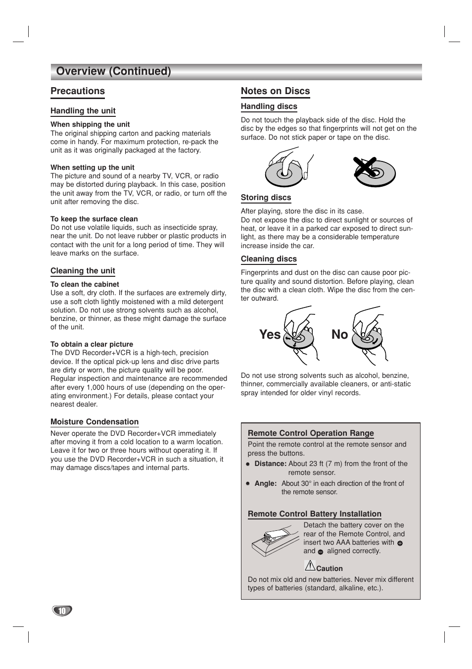 No yes, Overview (continued) | Go-Video VR3840 User Manual | Page 10 / 62