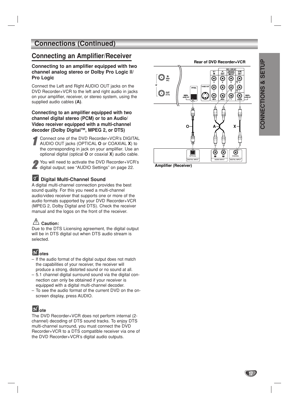 Connections & setup | Go-Video VR3840 User Manual | Page 17 / 62