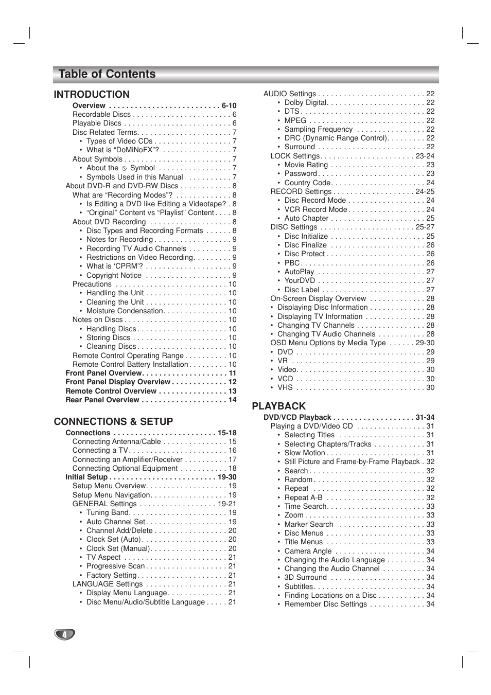 Go-Video VR3840 User Manual | Page 4 / 62