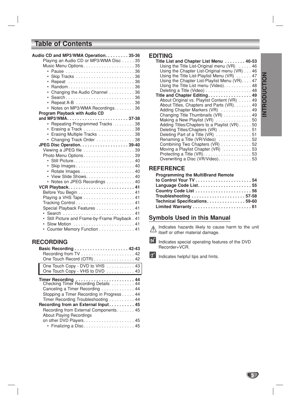 Go-Video VR3840 User Manual | Page 5 / 62