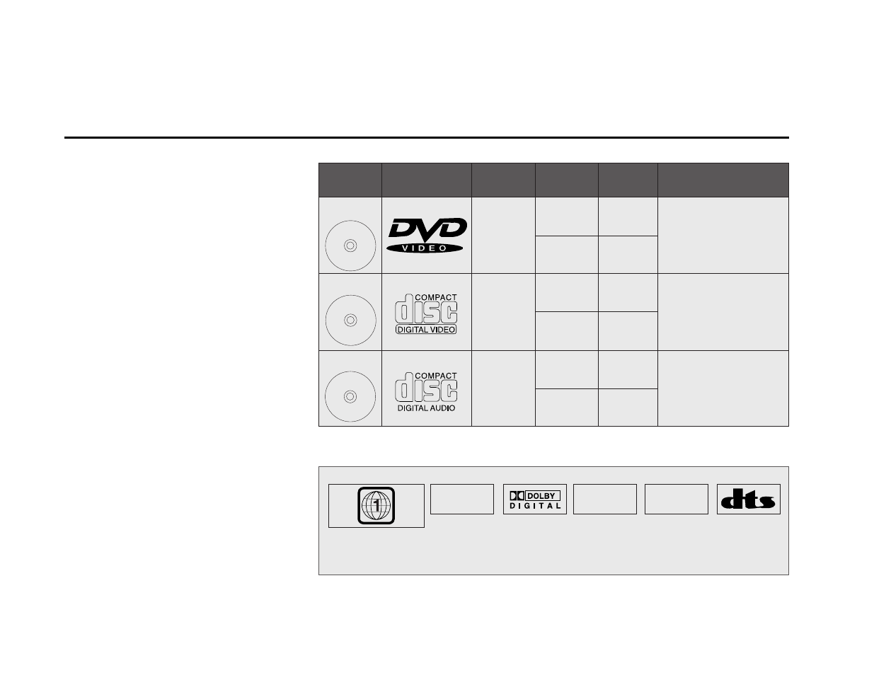 Disc type & characteristics, Ntsc, Playback region number | Digital sound stereo | Go-Video DVS3100 User Manual | Page 14 / 59