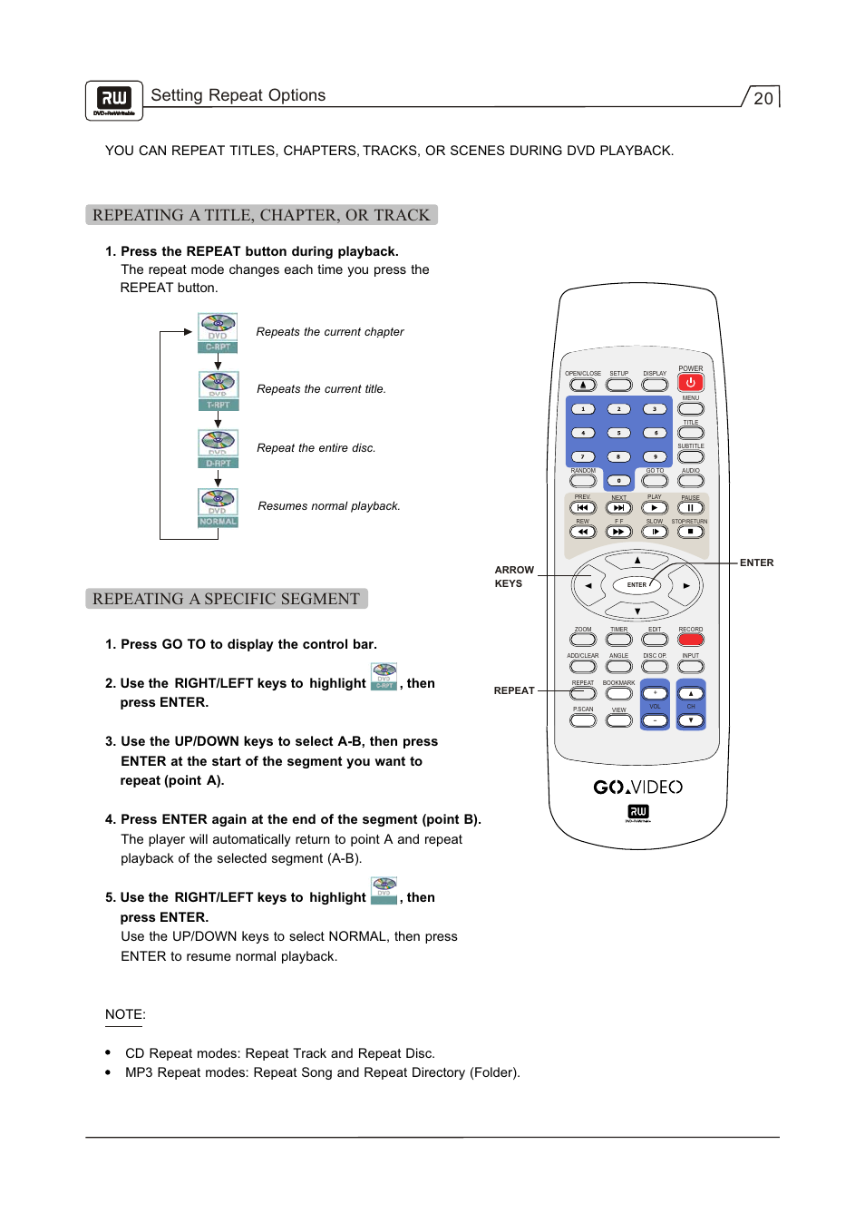 Repeating a specific segment | Go-Video R 6640 User Manual | Page 21 / 40