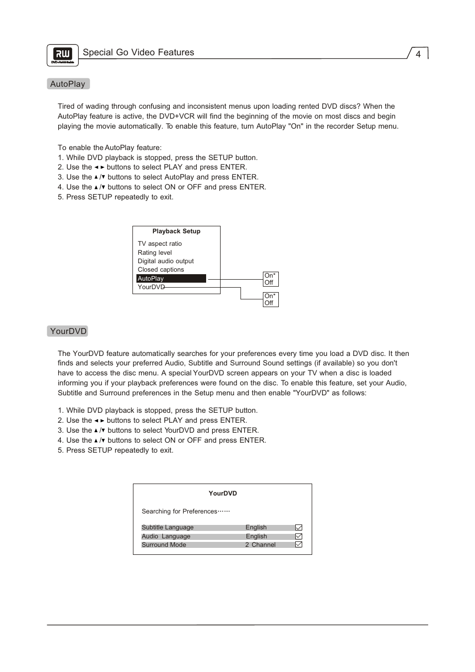 Special go video features 4 | Go-Video R 6640 User Manual | Page 5 / 40