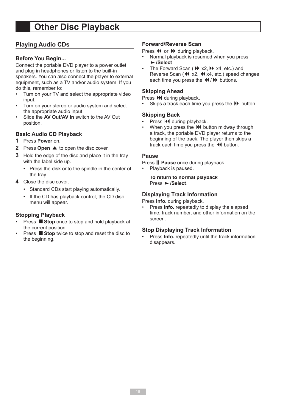 Other disc playback | Go-Video DP7040 User Manual | Page 16 / 34