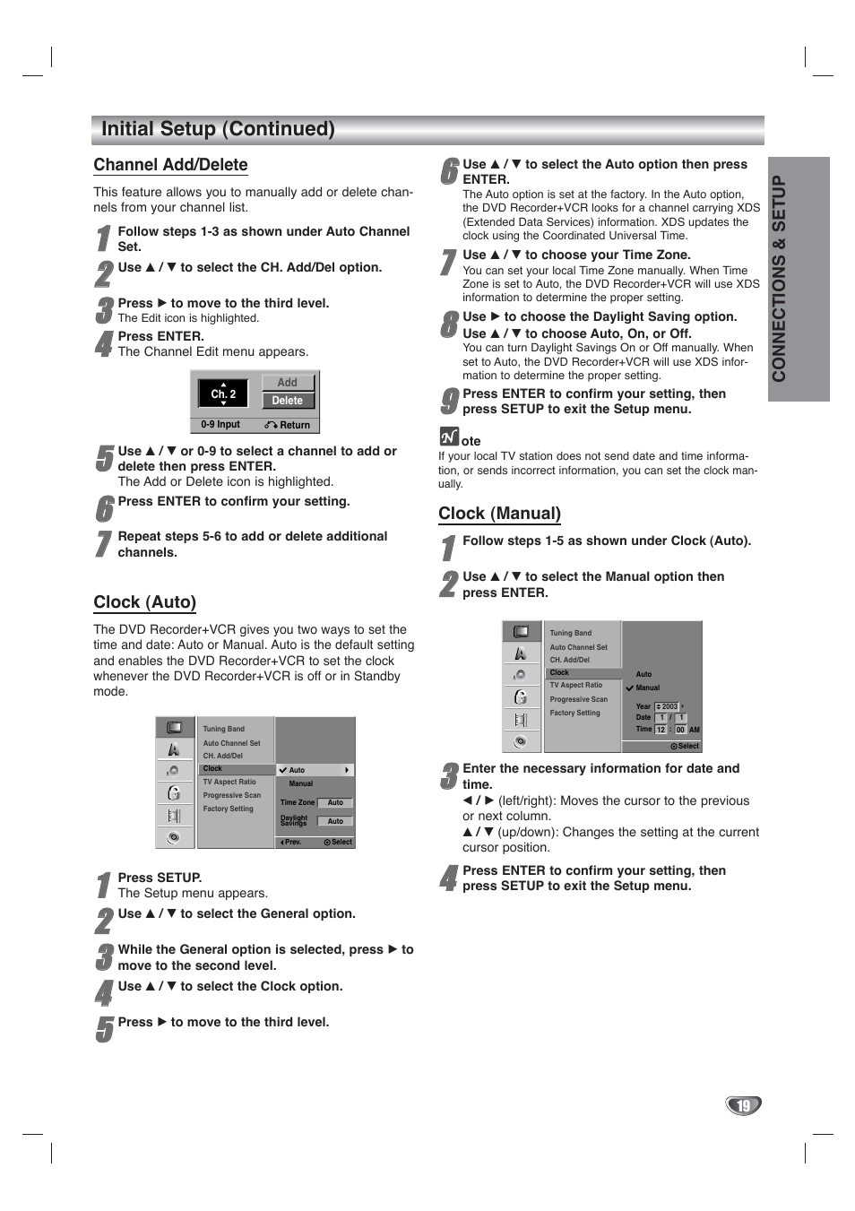 Initial setup (continued) | Go-Video VR4940 User Manual | Page 19 / 60