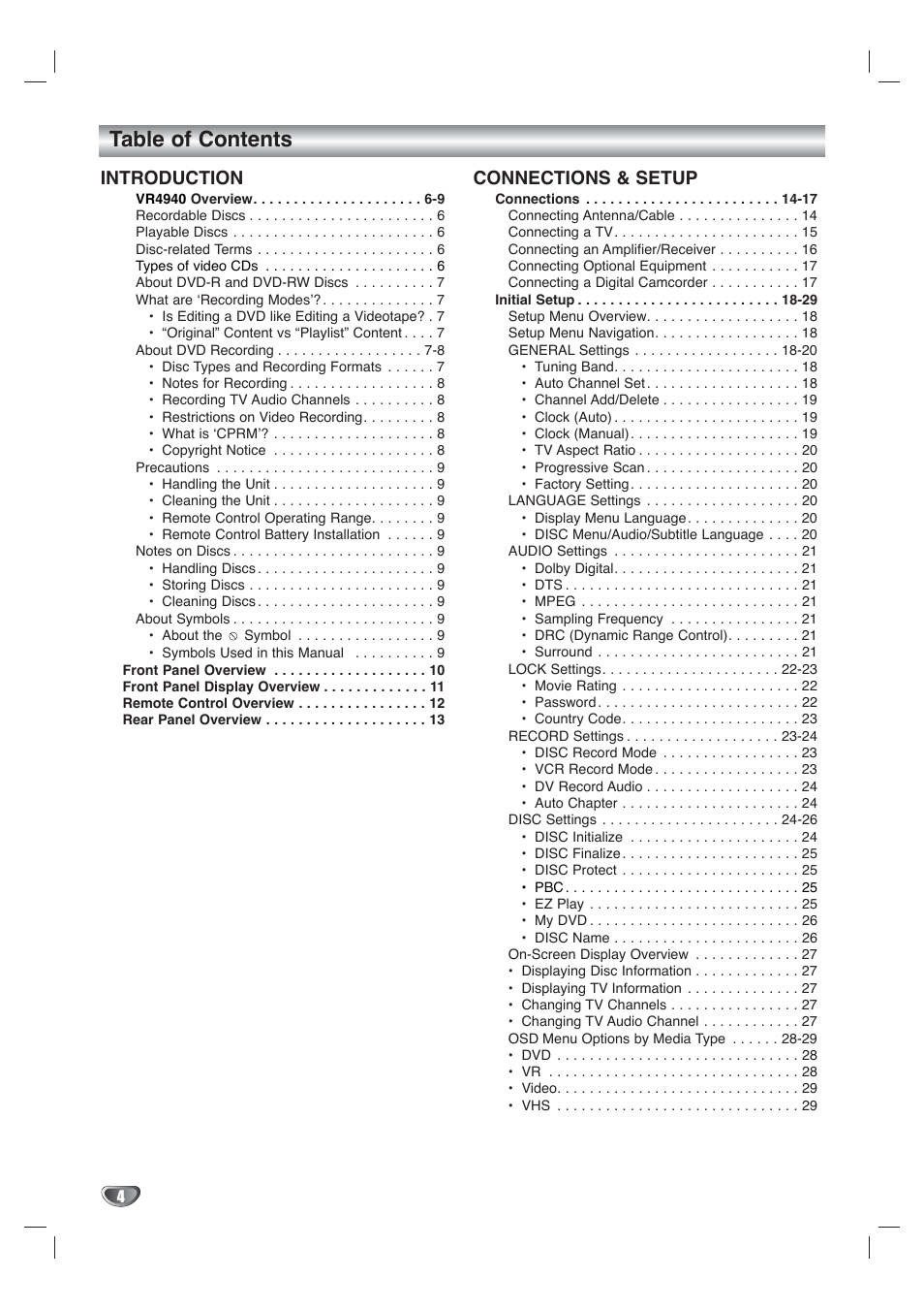 Go-Video VR4940 User Manual | Page 4 / 60