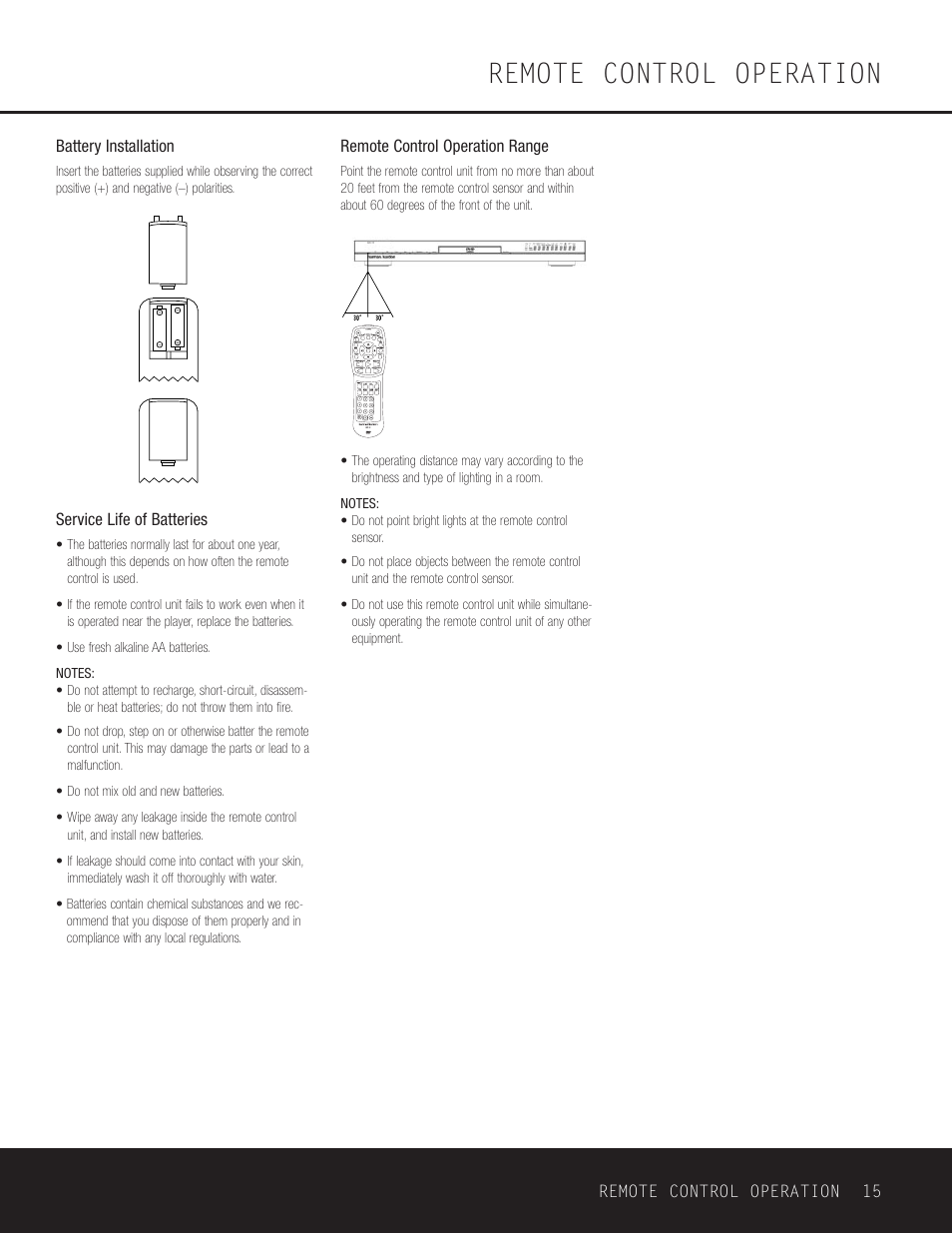 Remote control operation | Go-Video DVD 22 User Manual | Page 15 / 32