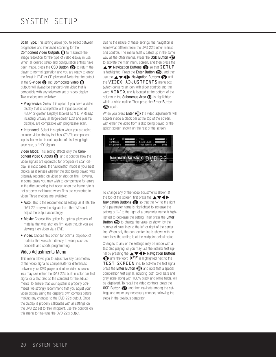 System setup | Go-Video DVD 22 User Manual | Page 20 / 32