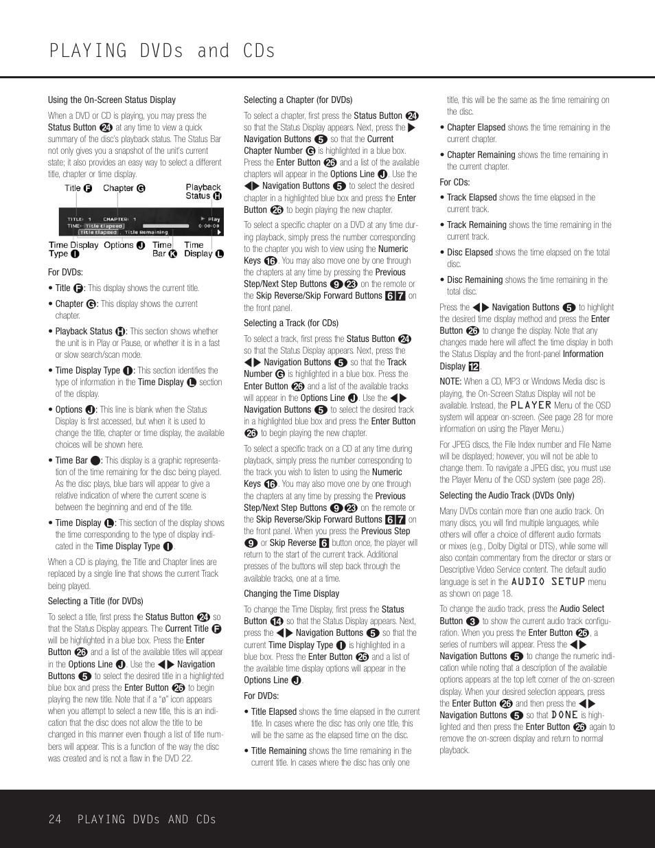 Playing dvds and cds | Go-Video DVD 22 User Manual | Page 24 / 32