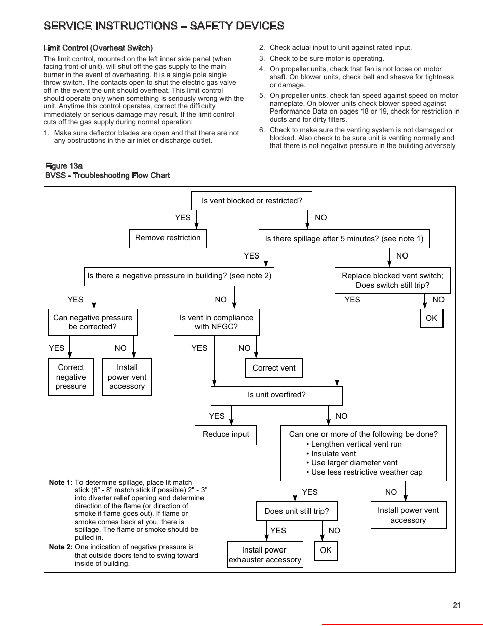Service instructions – safety devices | Modine Manufacturing BAE User Manual | Page 21 / 28