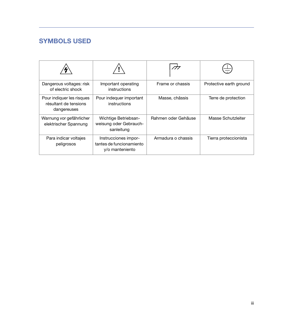 Symbols used | Meyer Sound 616 User Manual | Page 3 / 68