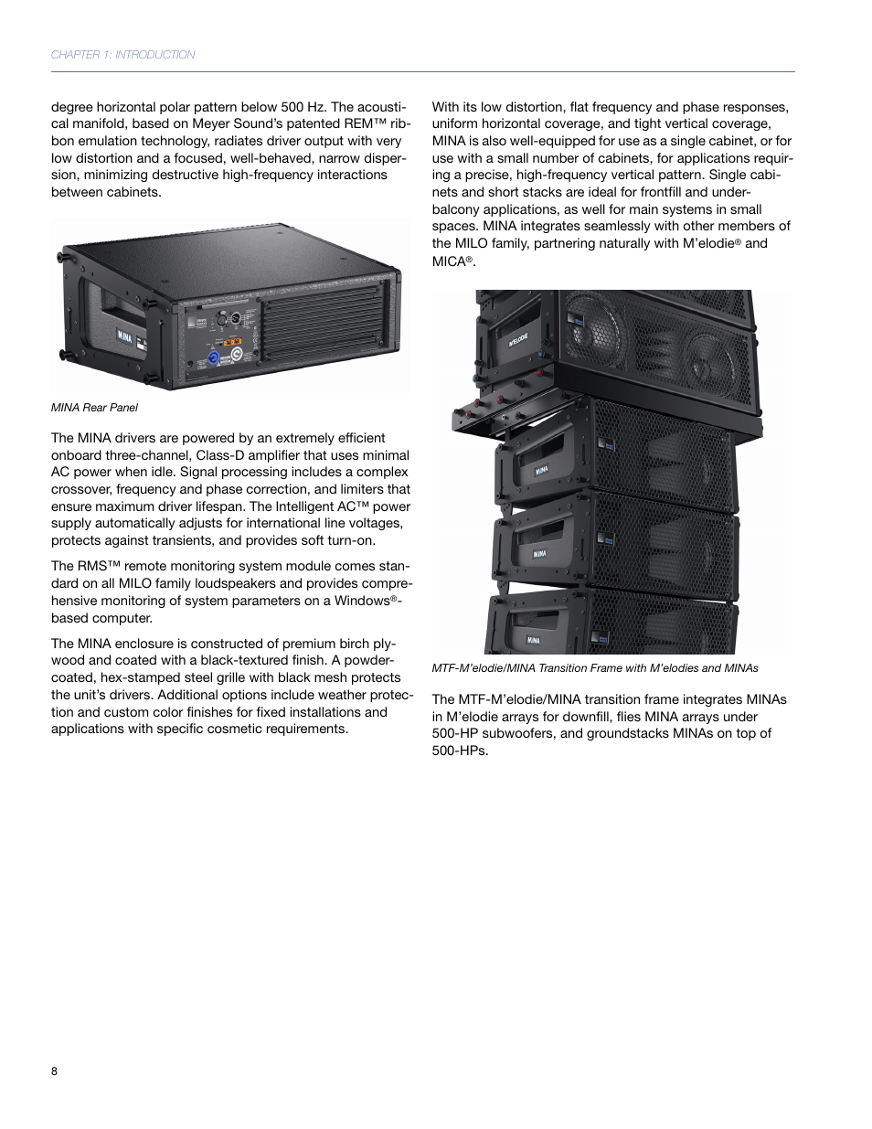 Meyer Sound Mina Compact User Manual | Page 8 / 52