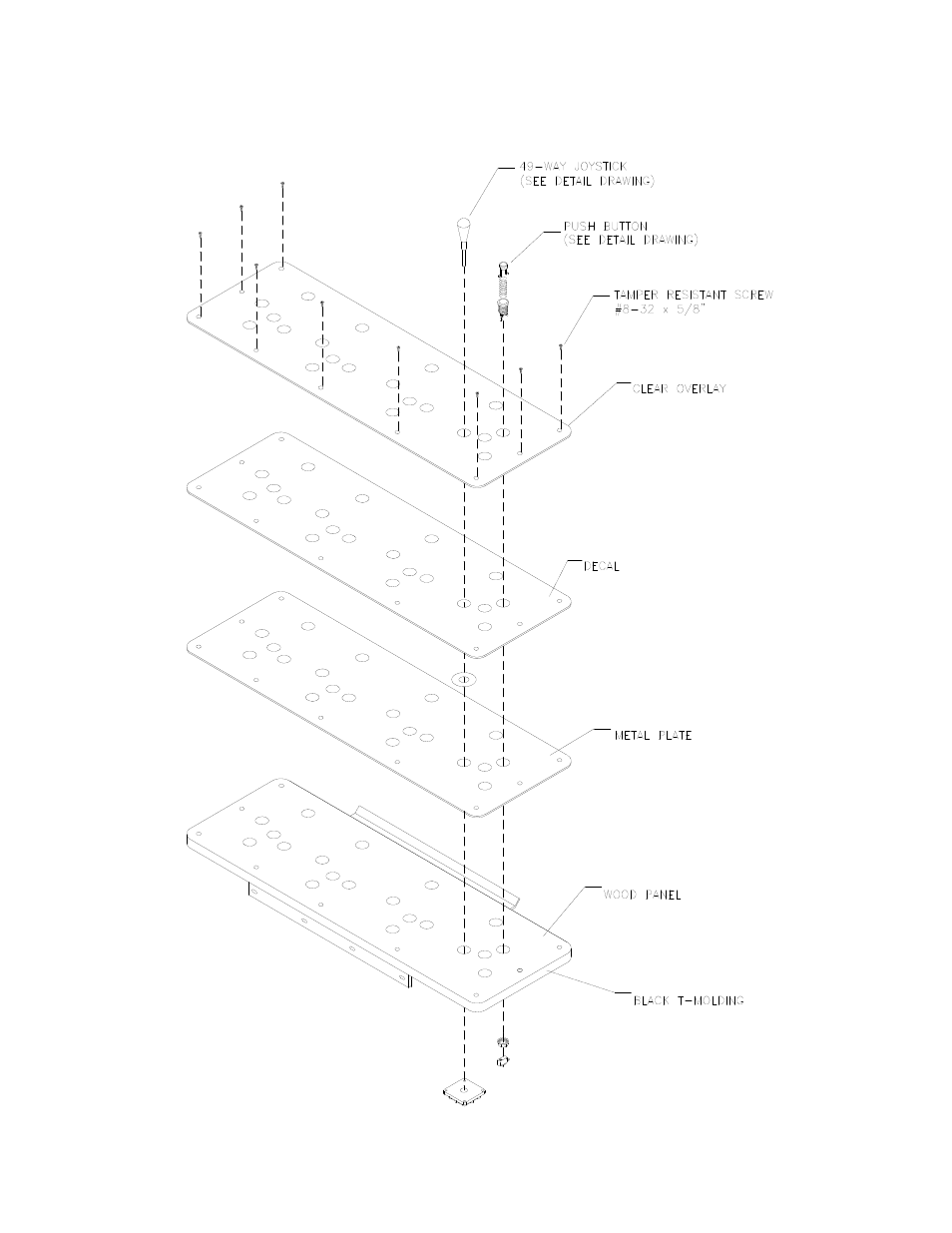 Player panel exploded view | Midway SPORTSTATION 16-40094-101 User Manual | Page 94 / 135