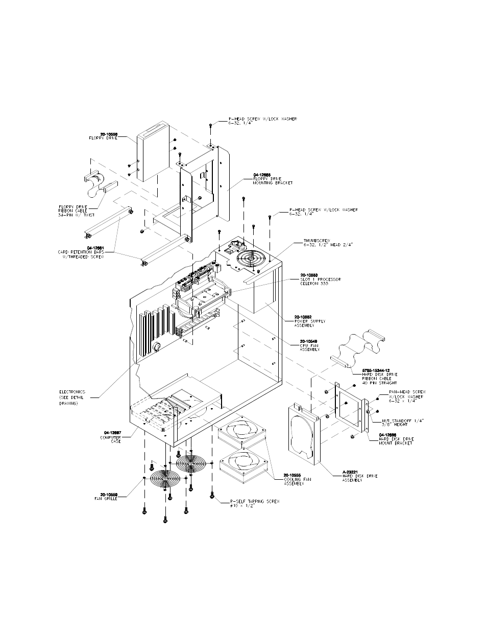 Arcade computer mechanical components | Midway UPRIGHT DEDICATED VIDEO GAME 25" CABINE 16-20044-101 User Manual | Page 64 / 105