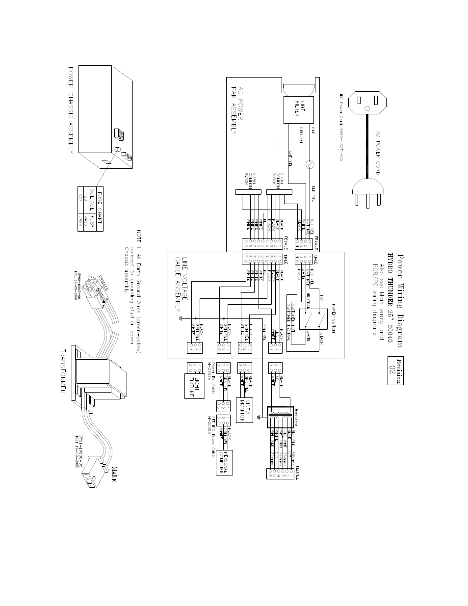 Power wiring diagram | Midway UPRIGHT DEDICATED VIDEO GAME 25" CABINE 16-20044-101 User Manual | Page 78 / 105