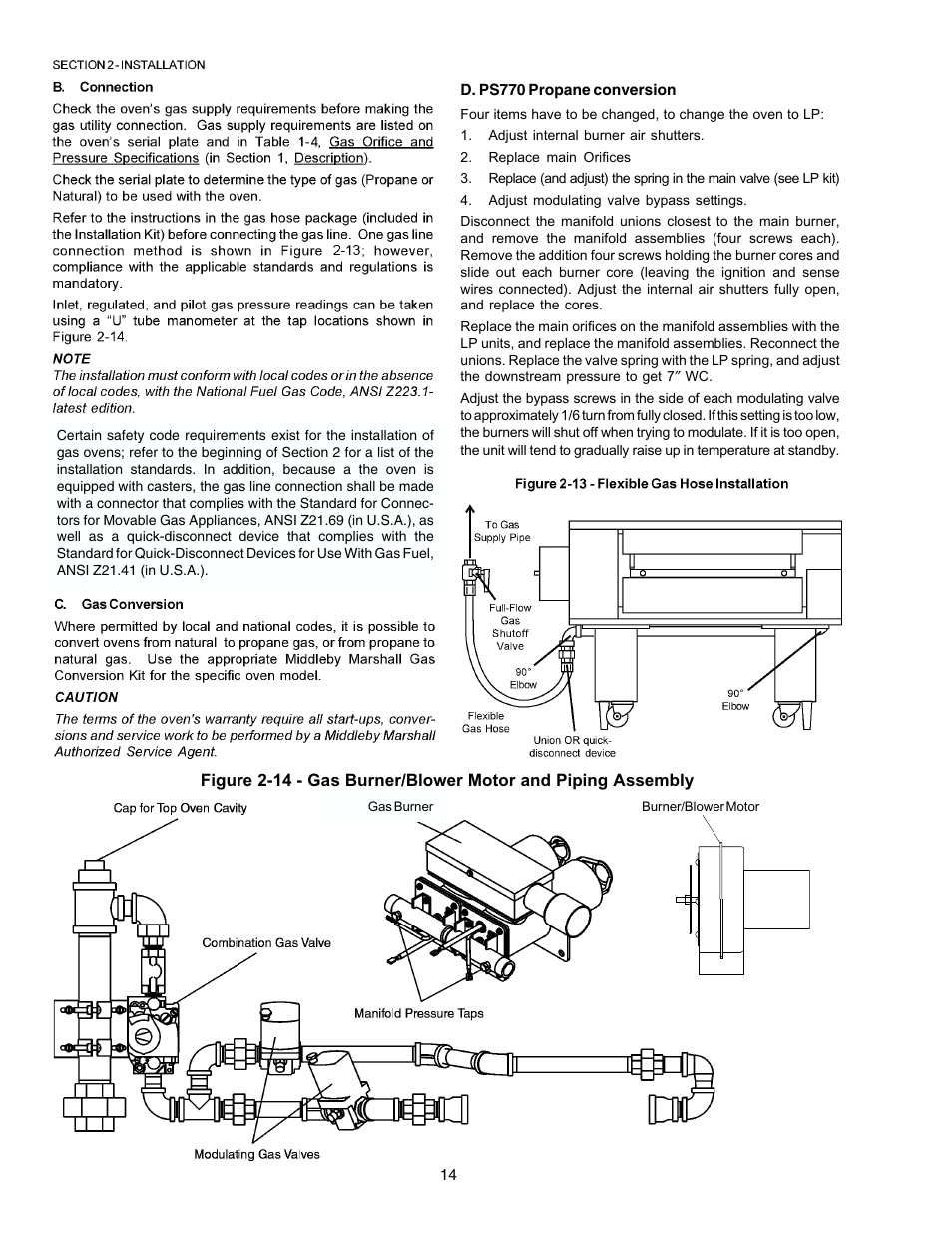Middleby Marshall PS770G GAS User Manual | Page 14 / 24