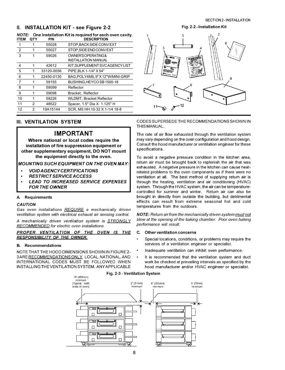Middleby Marshall PS870 Series Gas Ovens PS870G Gas User Manual | Page 8 / 24