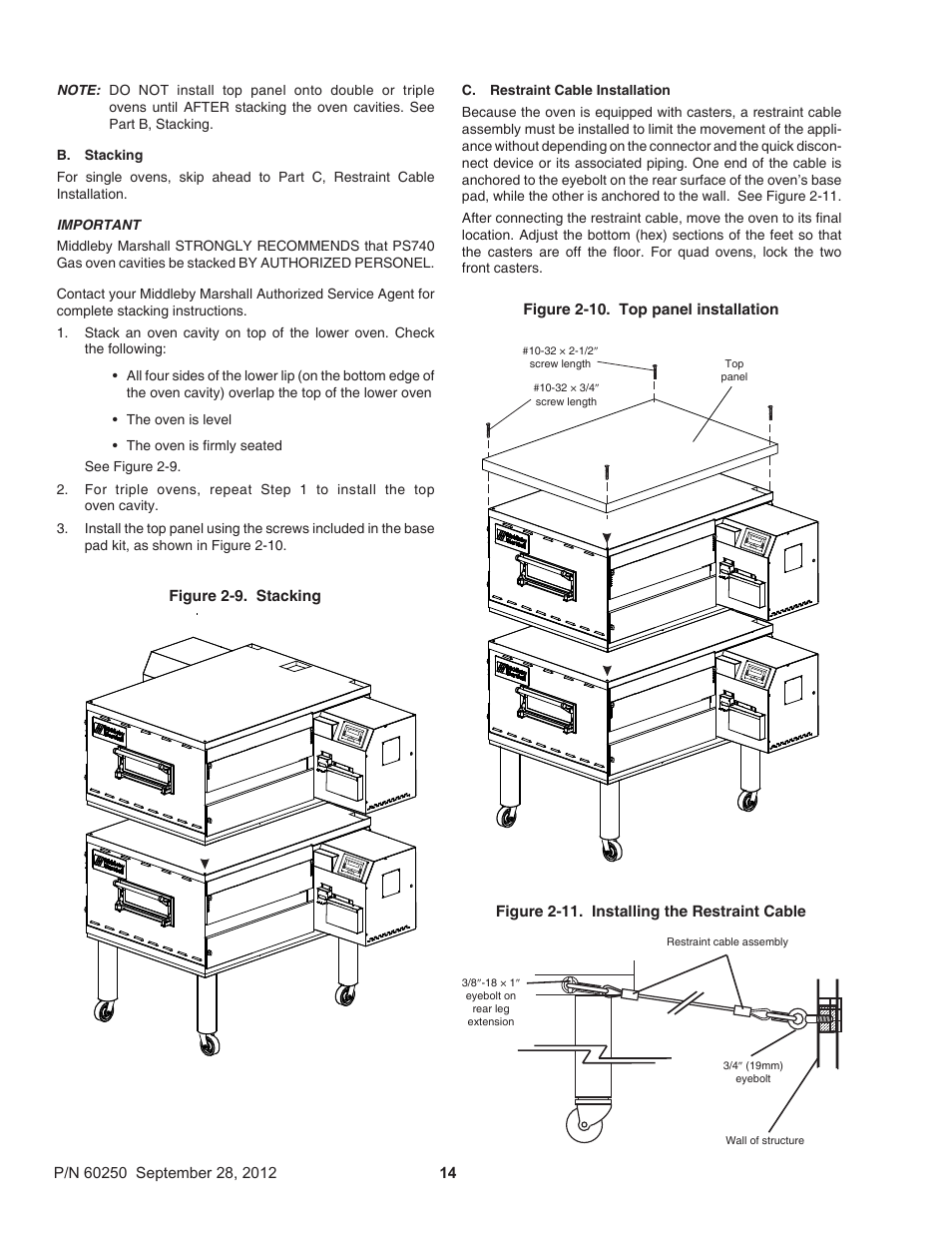 Middleby Marshall PS740 Series Gas Ovens P/N 60250 User Manual | Page 18 / 36