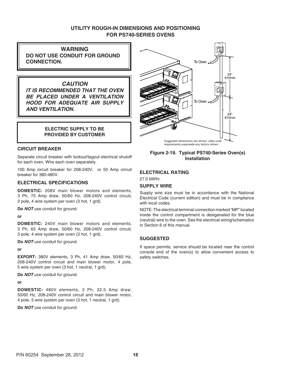 Middleby Marshall PS740 Series Electric Ovens 60254 User Manual | Page 22 / 36