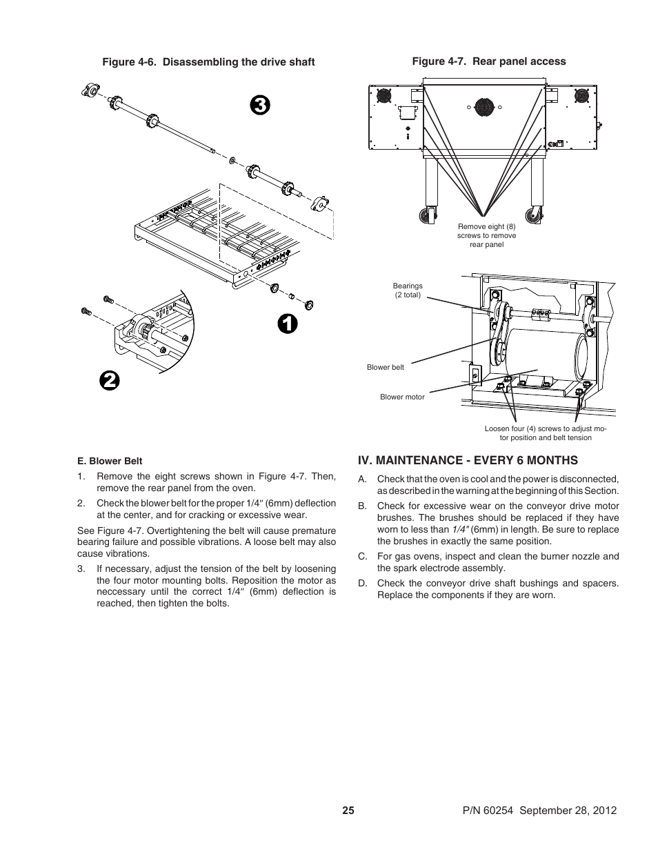 Iv. maintenance - every 6 months | Middleby Marshall PS740 Series Electric Ovens 60254 User Manual | Page 29 / 36