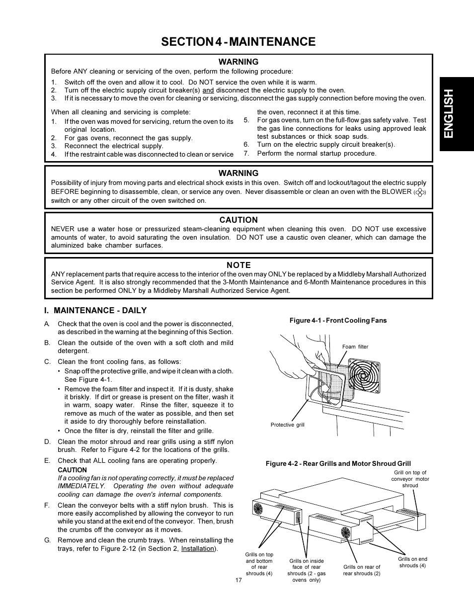 English | Middleby Marshall PS555G GAS User Manual | Page 17 / 24