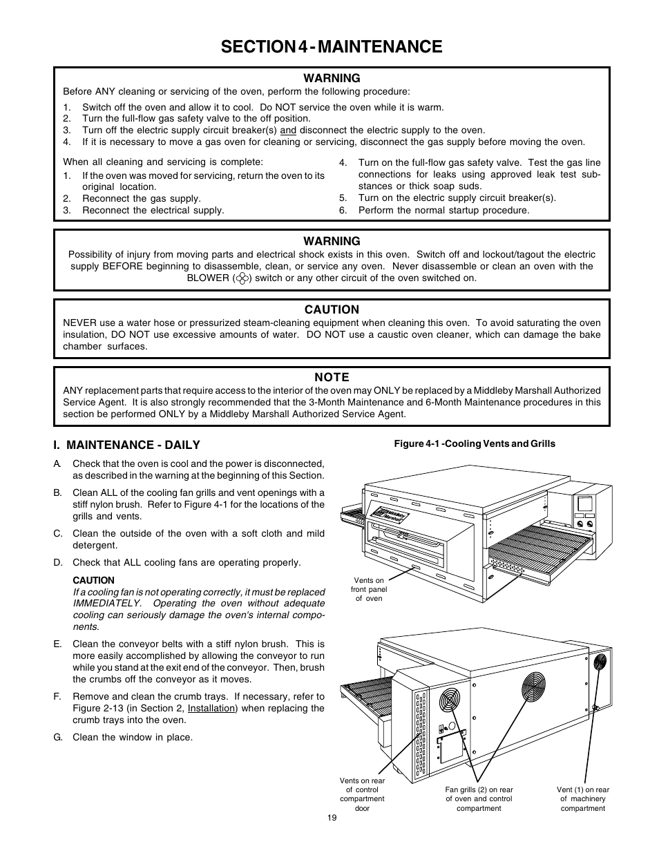 English | Middleby Marshall Gas Ovens PS53GS Gas User Manual | Page 19 / 44