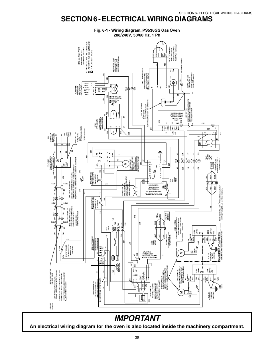 Important, English, Français | Esp añol, Deutsch | Middleby Marshall Gas Ovens PS53GS Gas User Manual | Page 39 / 44