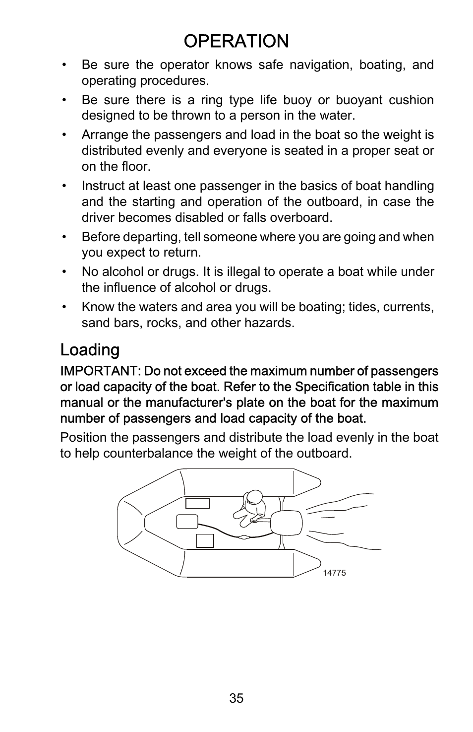 Loading, Operation | Mercury Marine Heavy Duty 899846001 User Manual | Page 39 / 50
