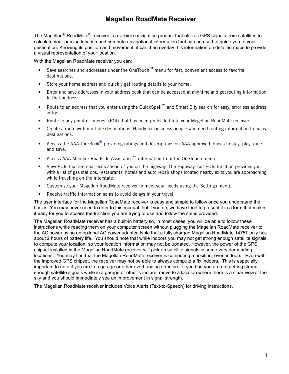 Magellan roadmate receiver | Magellan ROADMATE 5045 User Manual | Page 10 / 42