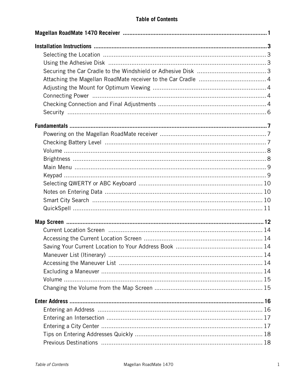 Magellan RoadMate 1470 User Manual | Page 5 / 44