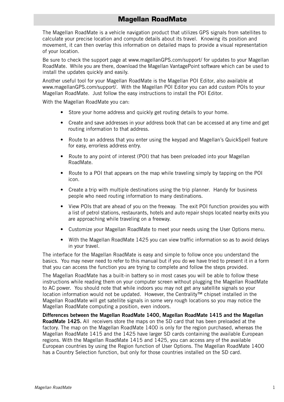 Magellan roadmate | Magellan RoadMate 1415 User Manual | Page 10 / 60