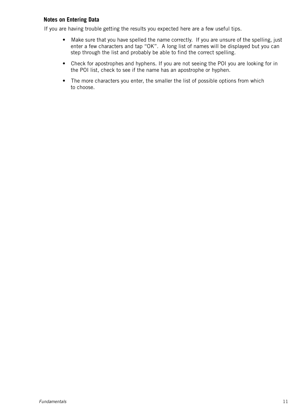 On entering data | Magellan RoadMate 1415 User Manual | Page 20 / 60