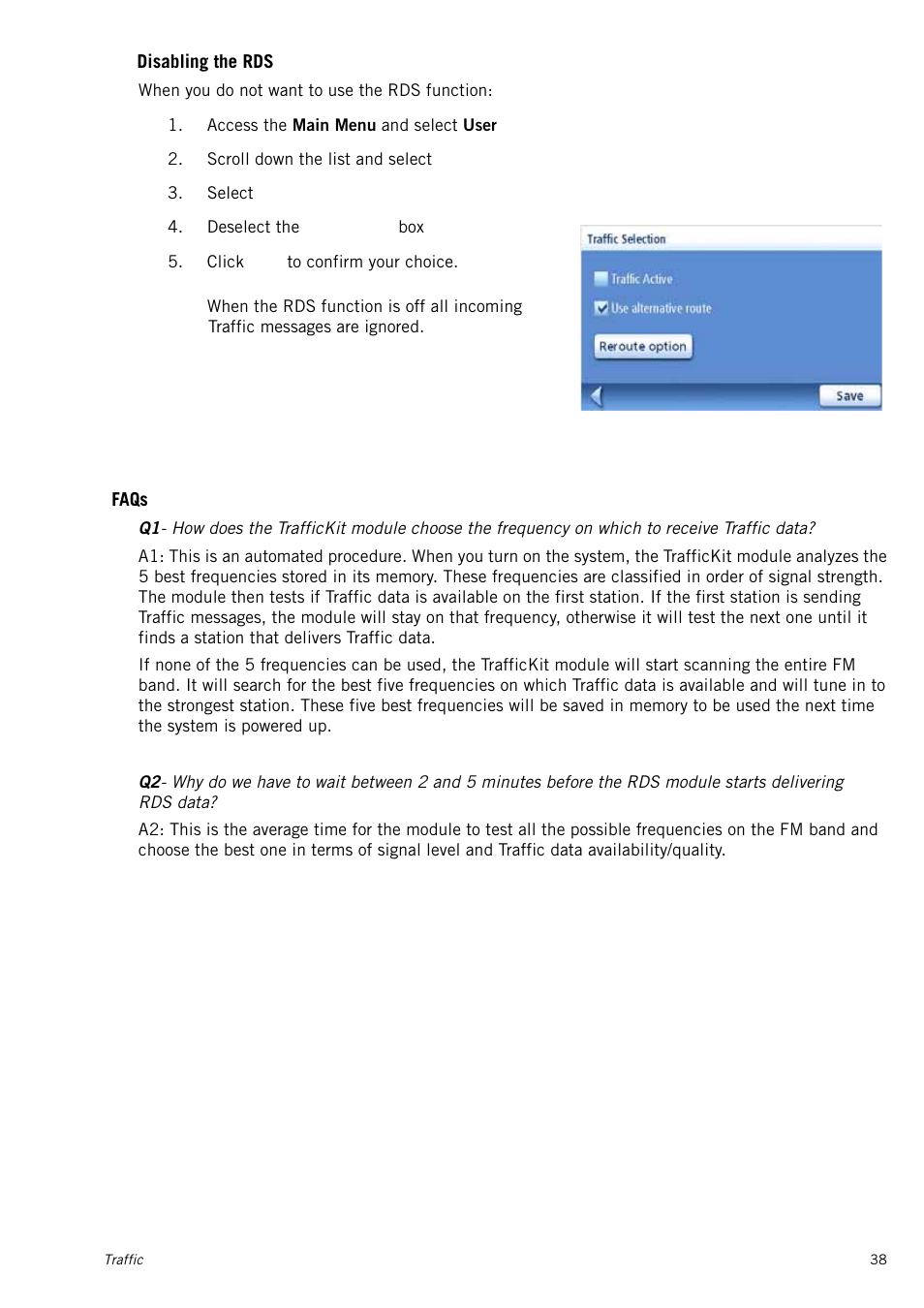 Faqs, Disabling the rds | Magellan RoadMate 1415 User Manual | Page 47 / 60