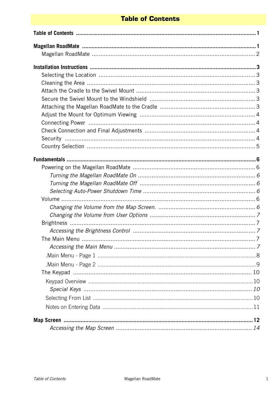 Magellan RoadMate 1415 User Manual | Page 5 / 60