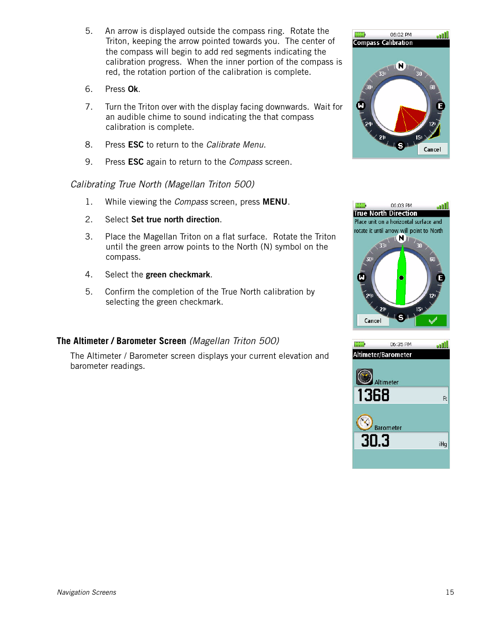 Calibrating true north (magellan triton 500) | Magellan Triton 500 User Manual | Page 23 / 61