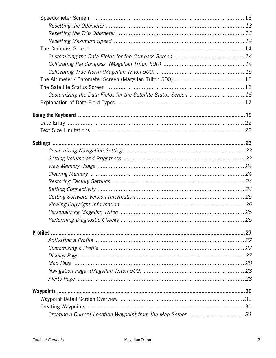Magellan Triton 500 User Manual | Page 6 / 61