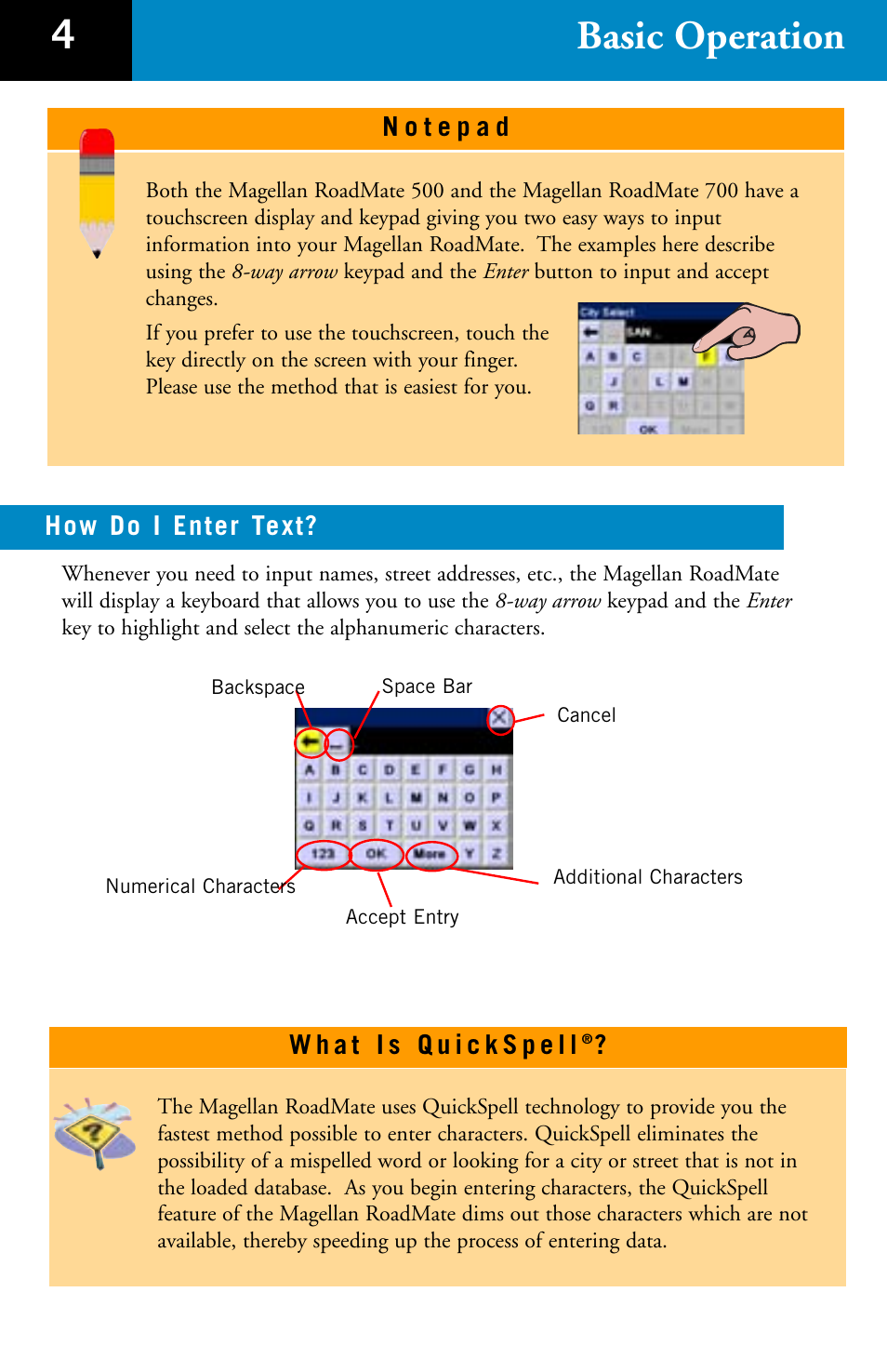 4basic operation | Magellan RoadMate 700 User Manual | Page 6 / 27