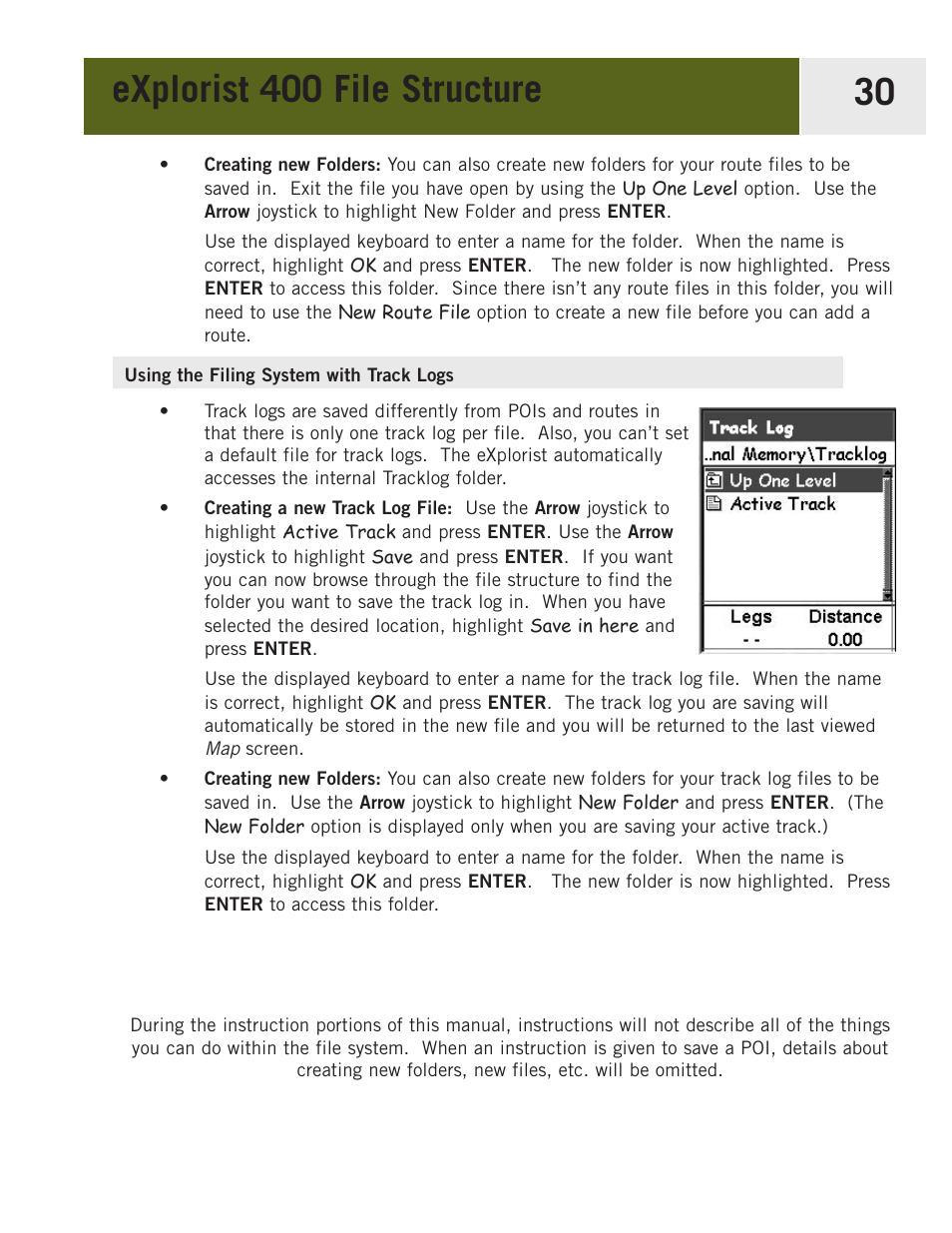 Using the filing system with track logs | Magellan eXplorist 400 User Manual | Page 37 / 119