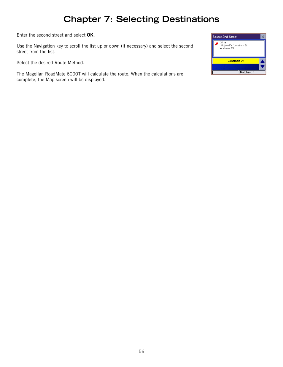 Chapter 7: selecting destinations | Magellan RoadMate 6000T User Manual | Page 66 / 121