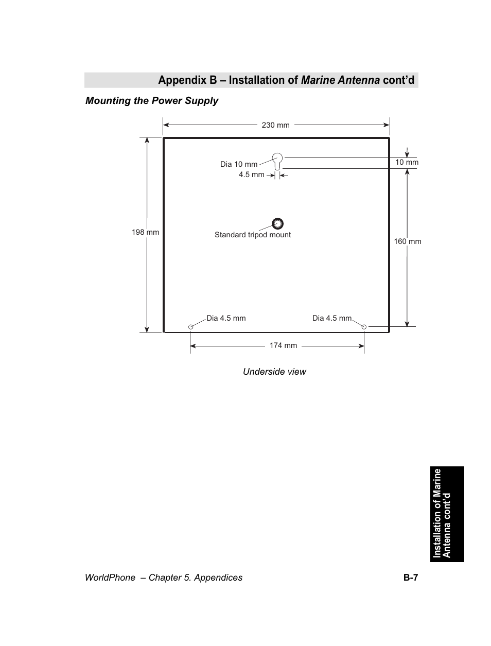 Appendix b – installation of marine antenna cont’d | Magellan GLOBAL SATELLITE TELEPHONE User Manual | Page 109 / 164