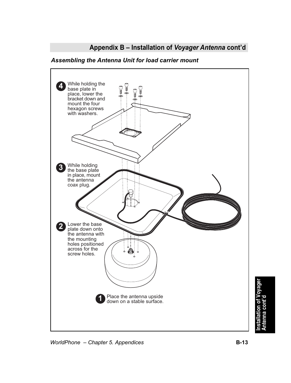 Assembling the antenna unit for load carrier mount | Magellan GLOBAL SATELLITE TELEPHONE User Manual | Page 115 / 164