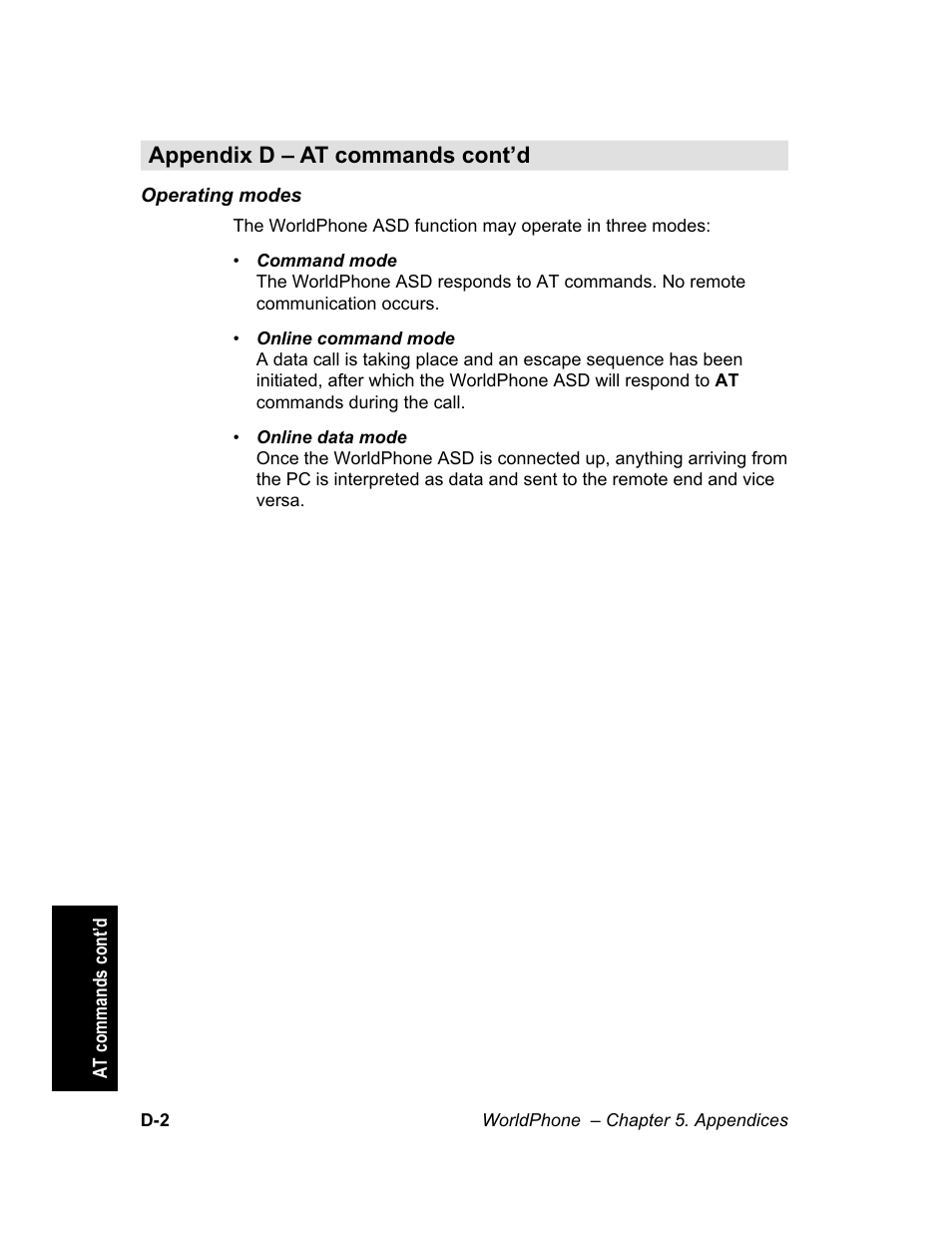 Appendix d – at commands cont’d | Magellan GLOBAL SATELLITE TELEPHONE User Manual | Page 130 / 164