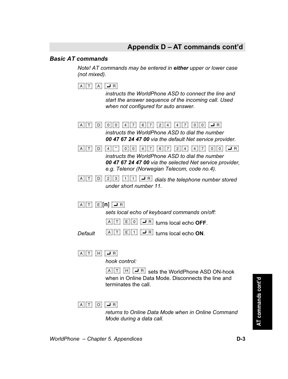 At a ç, At d 23 11 ç, At e | At e0 ç, At e1 ç, At h ç, At o ç | Magellan GLOBAL SATELLITE TELEPHONE User Manual | Page 131 / 164
