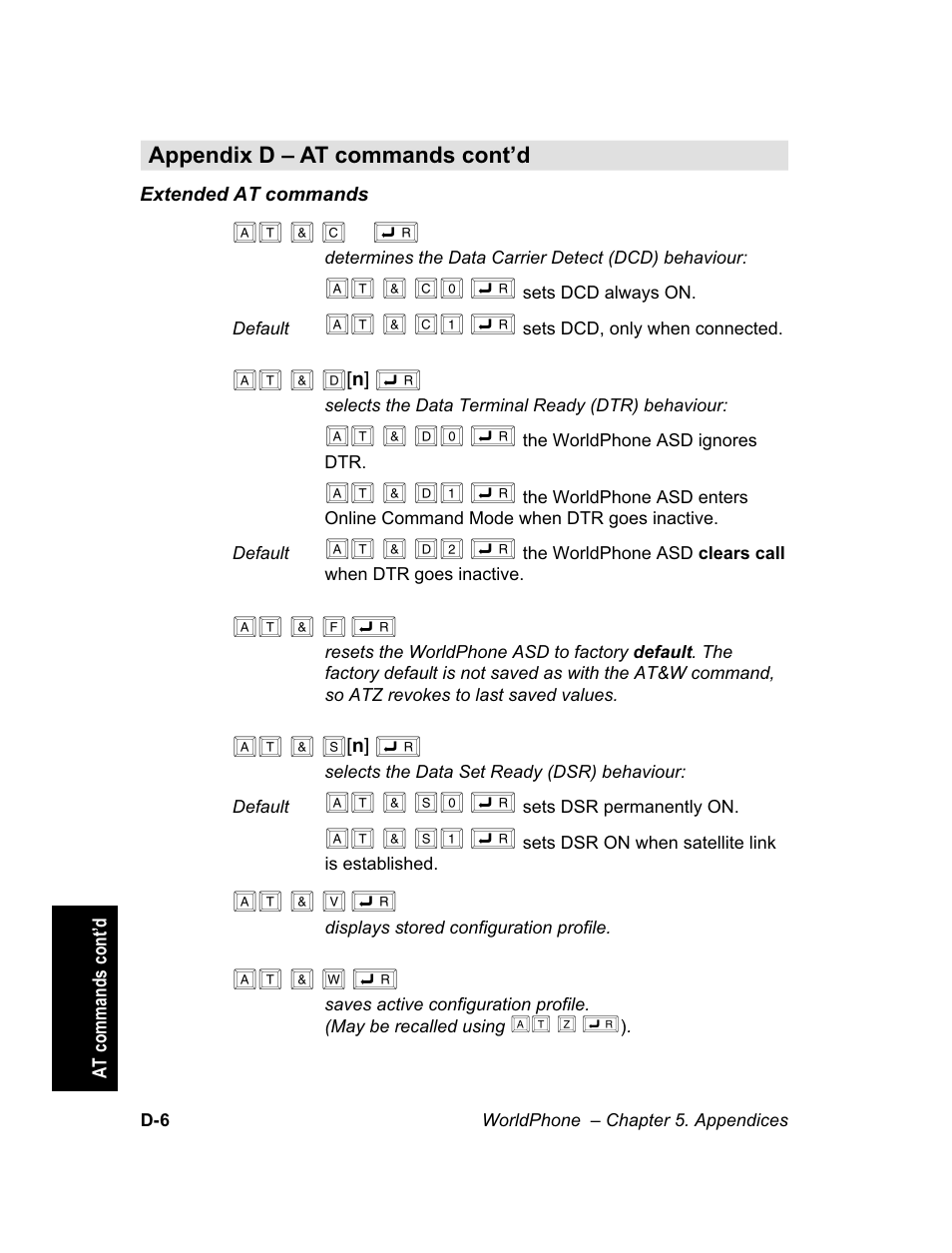 At & c, At & c0 ç, At & c1 ç | At & d, At & d0 ç, At & d1 ç, At & d2 ç, At & f ç, At & s, At & s0 ç | Magellan GLOBAL SATELLITE TELEPHONE User Manual | Page 134 / 164