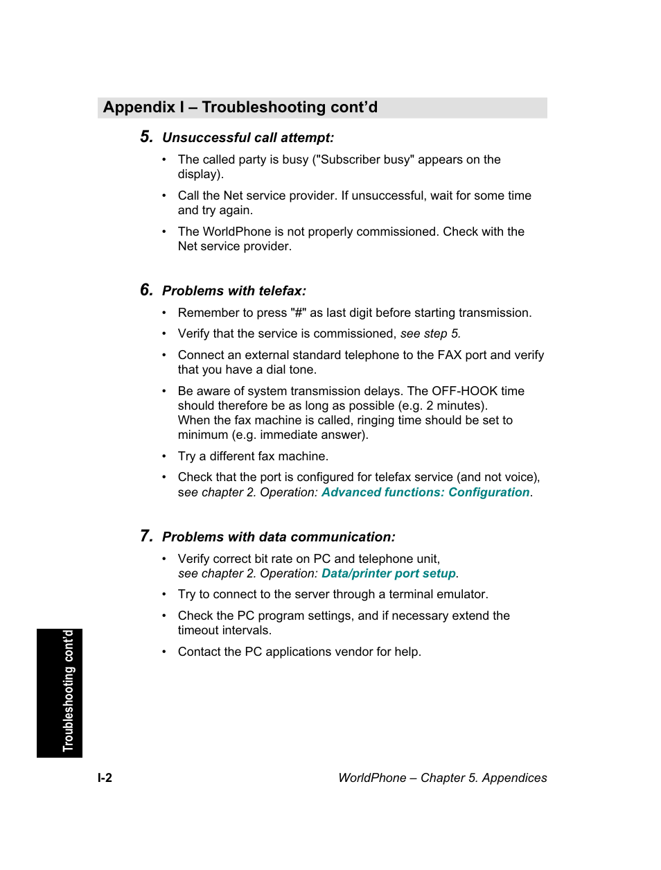 Appendix i – troubleshooting cont’d | Magellan GLOBAL SATELLITE TELEPHONE User Manual | Page 158 / 164