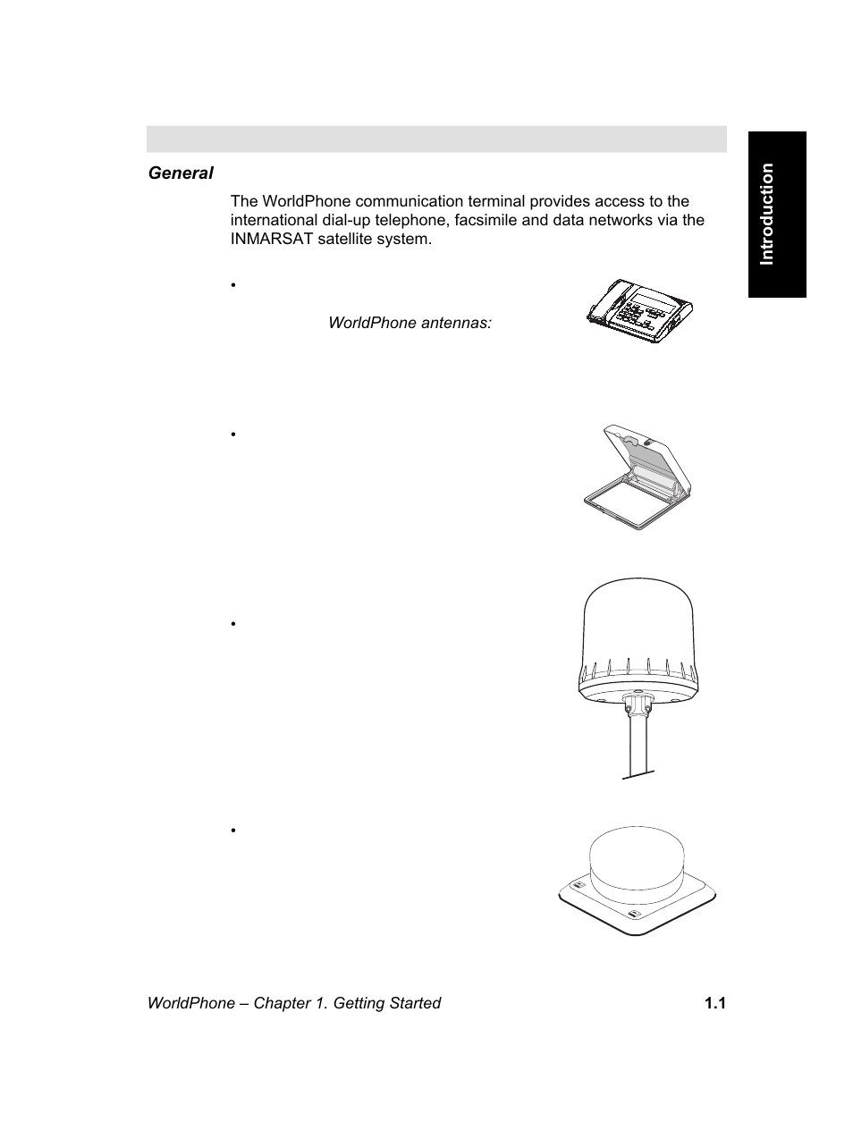 Introduction, Introduction chapter 1. getting started | Magellan GLOBAL SATELLITE TELEPHONE User Manual | Page 7 / 164