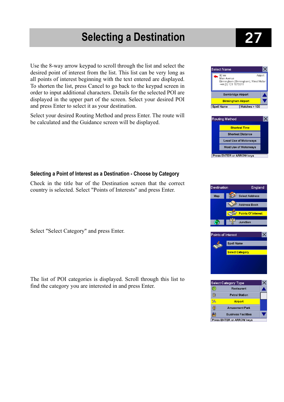 Selecting a destination | Magellan RoadMate 700 User Manual | Page 33 / 68