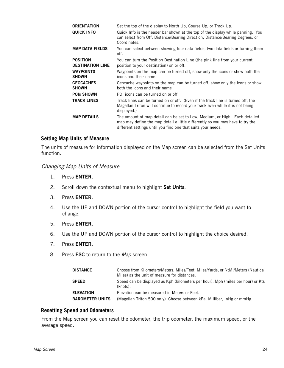 Changing map units of measure | Magellan RoadMate 500 User Manual | Page 32 / 65