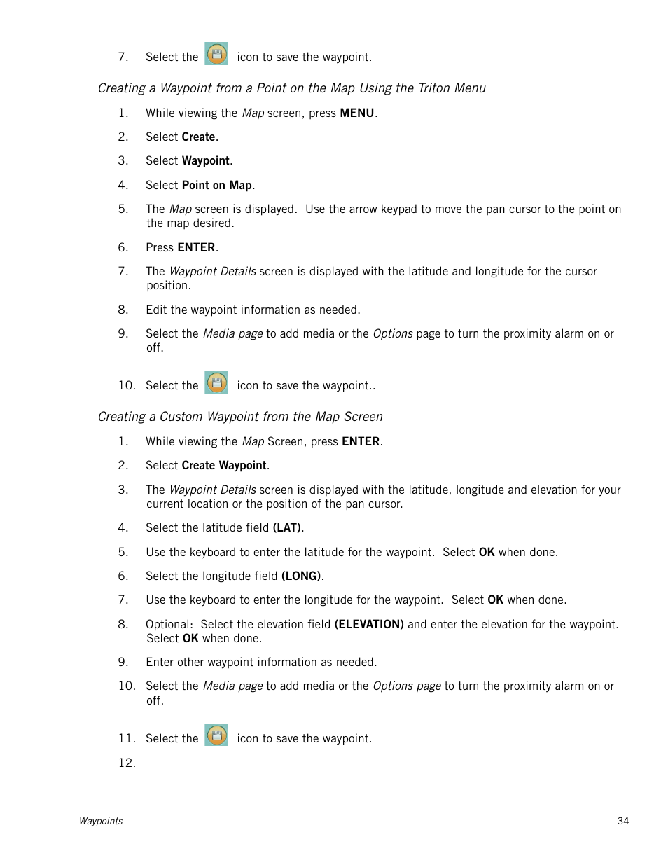 Creating a custom waypoint from the map screen | Magellan RoadMate 500 User Manual | Page 42 / 65